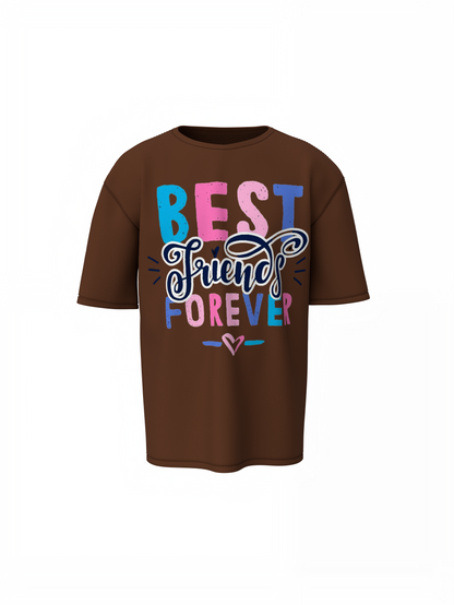 BFF Oversized T-Shirt Stylish Graphic Tee for Best Friends