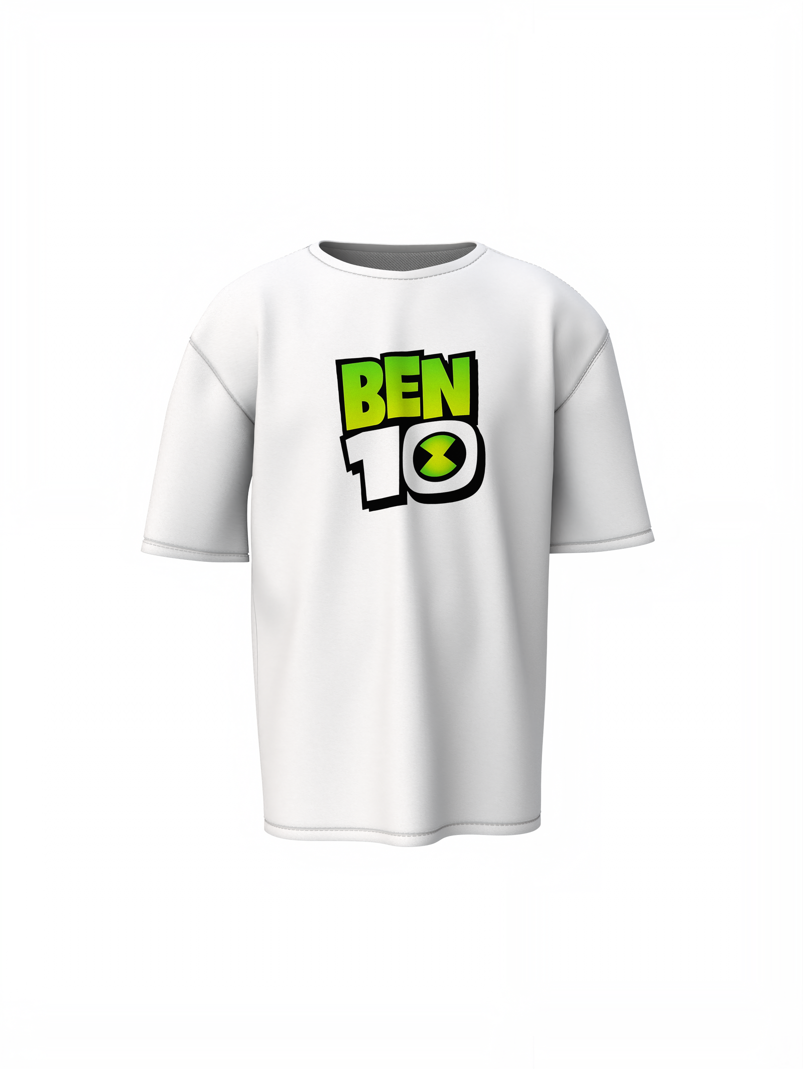 Ben 10 Text Oversized T-Shirt Trendy Hero Streetwear Wear