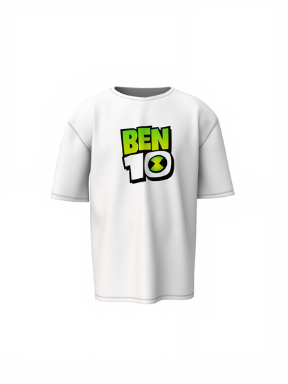 Ben 10 Text Oversized T-Shirt Trendy Hero Streetwear Wear