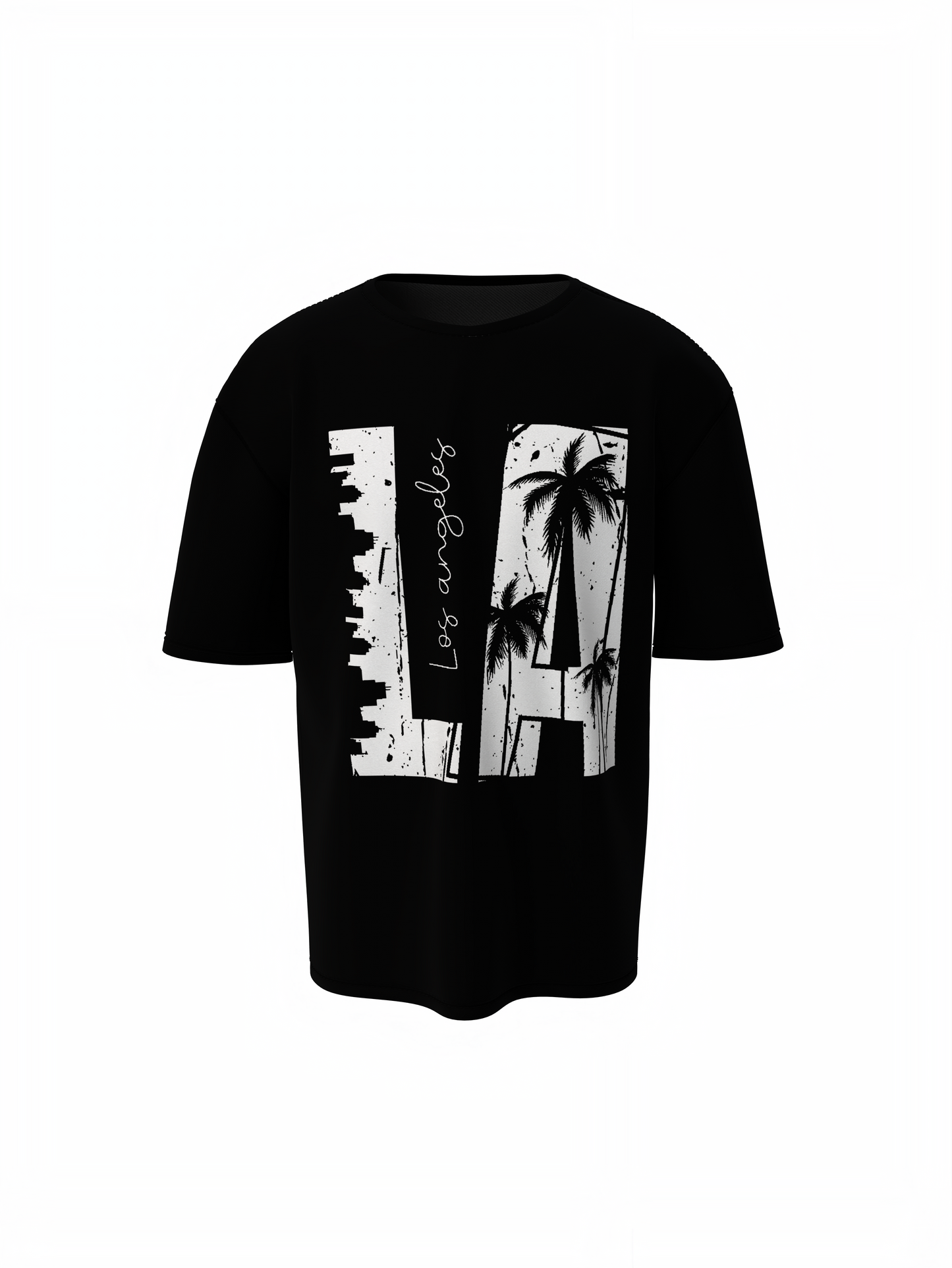 LA Oversized T-Shirts Casual Wear Graphic Tee Unisex
