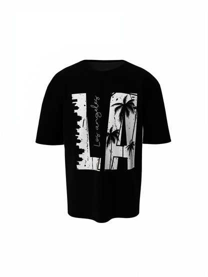 LA Oversized T-Shirts Casual Wear Graphic Tee Unisex