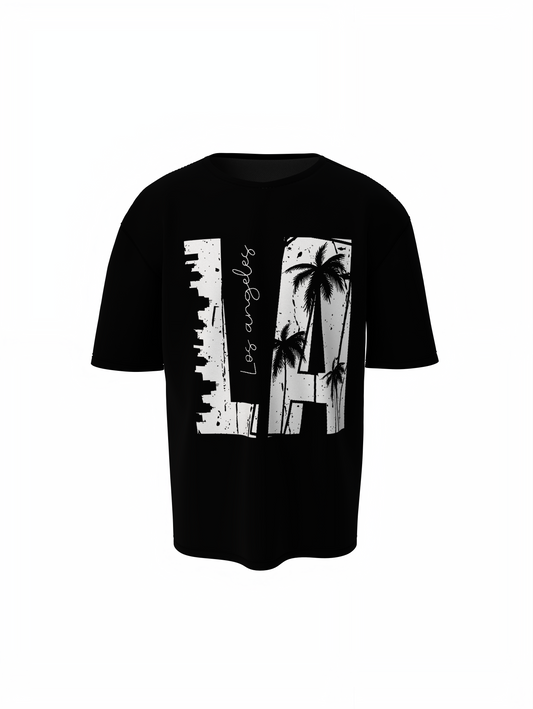 LA Oversized T-Shirts Casual Wear Graphic Tee Unisex