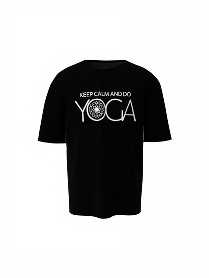Black Yoga Oversized T-Shirt for Relaxed Street Style Wear