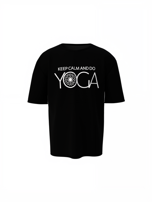 Black Yoga Oversized T-Shirt for Relaxed Street Style Wear