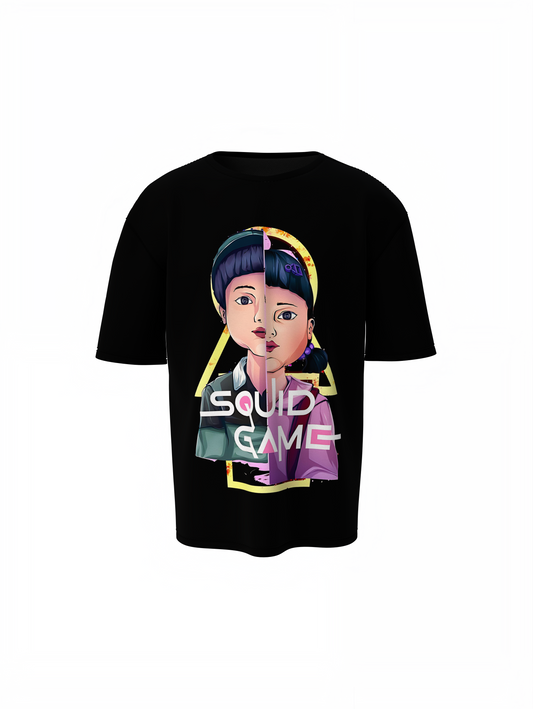 Squid Game Doll Oversized T-Shirt Bold Pop Culture Tees