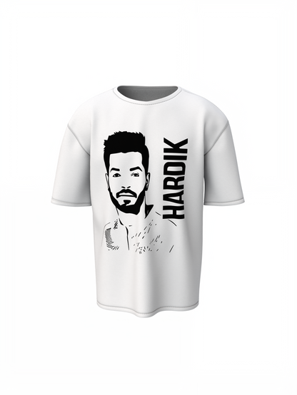 Hardikpandya Portrait Oversized T-Shirts