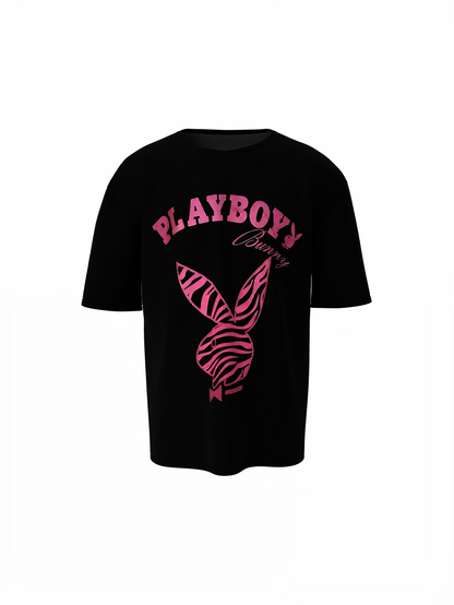 Playboy Collab Black Oversized T-Shirt – Trendy Streetwear Style