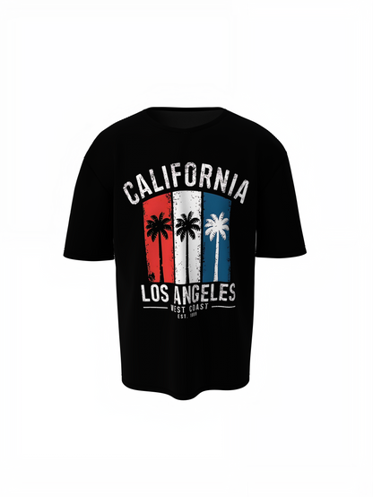 Angeles Coast Oversized T-Shirts Casual Streetwear Style