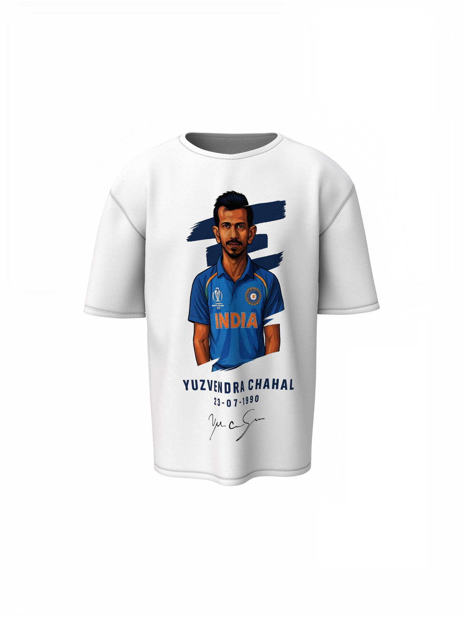 Chahal Autograph Oversized T-Shirt Cricket Fan Style Tee