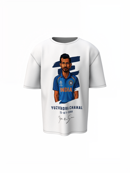 Chahal Autograph Oversized T-Shirt Cricket Fan Style Tee