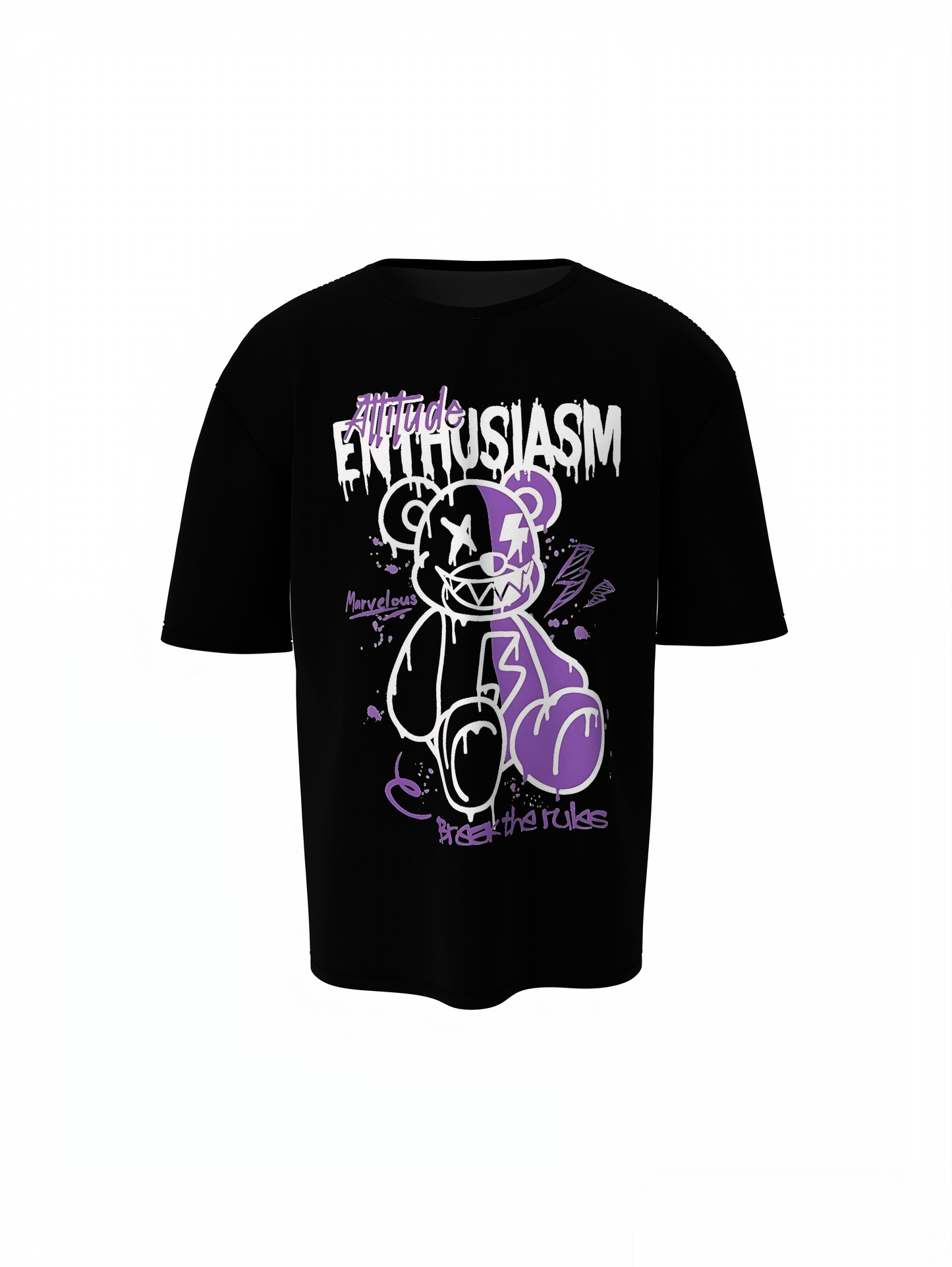 Enthusiasm Bear Oversized T Shirts Trendy Casual Wear