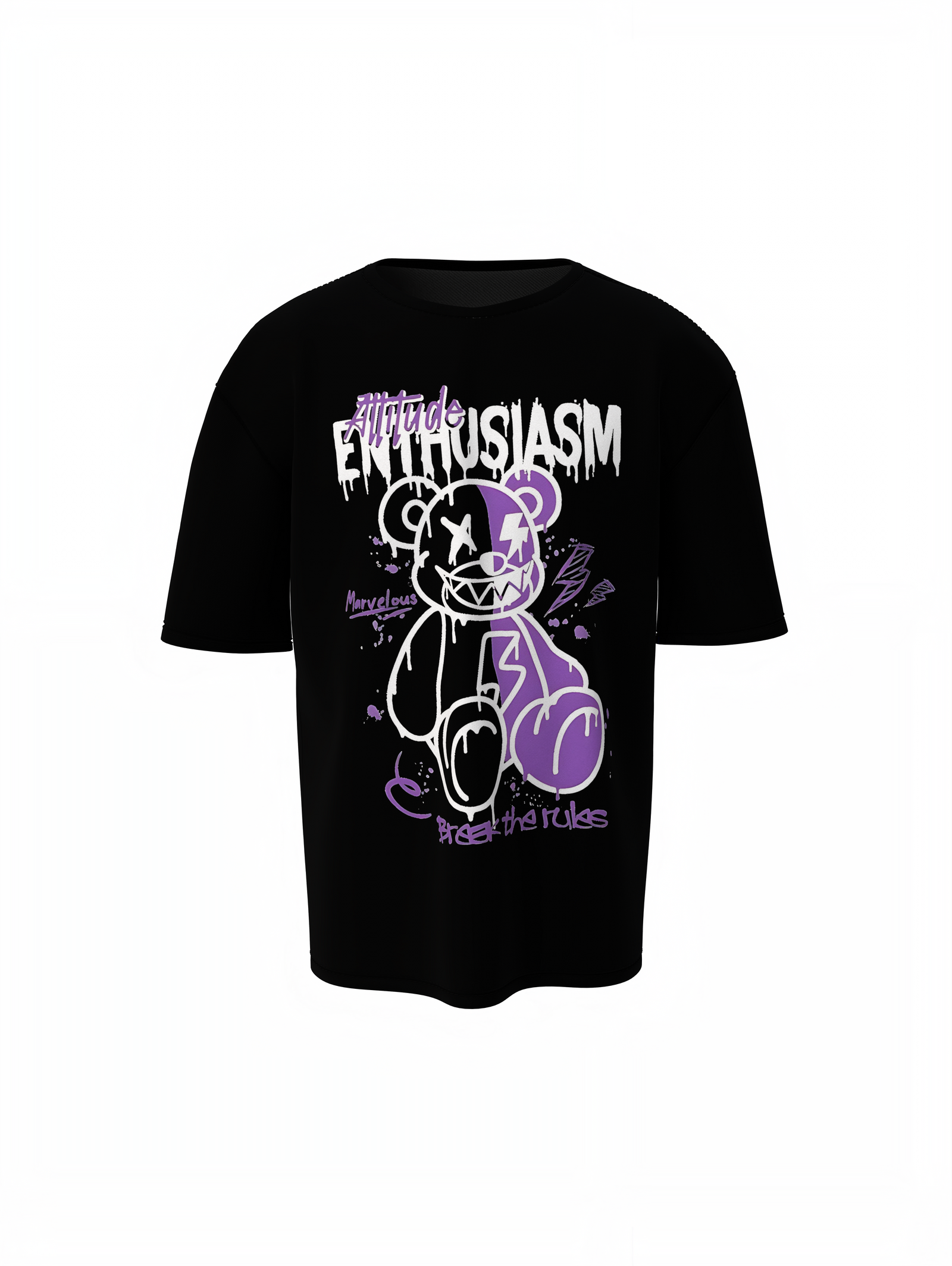 Enthusiasm Bear Oversized T Shirts Trendy Casual Wear