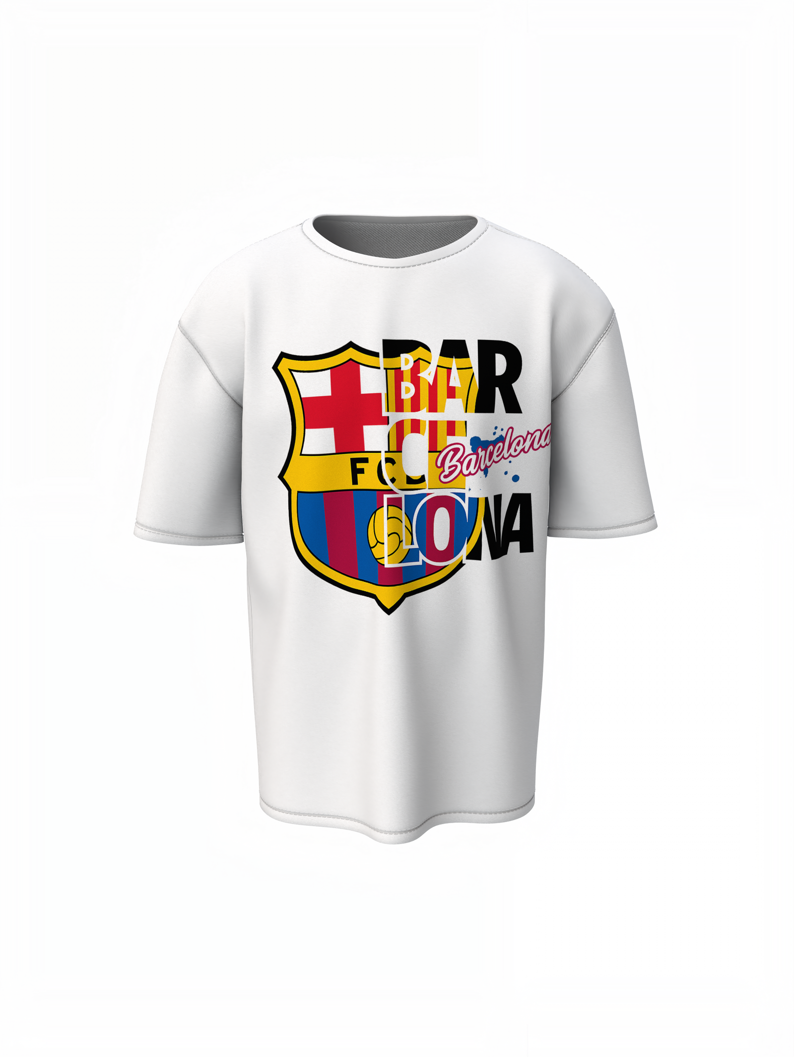 Barcelona Team Oversized T-Shirts Bold Football Streetwear