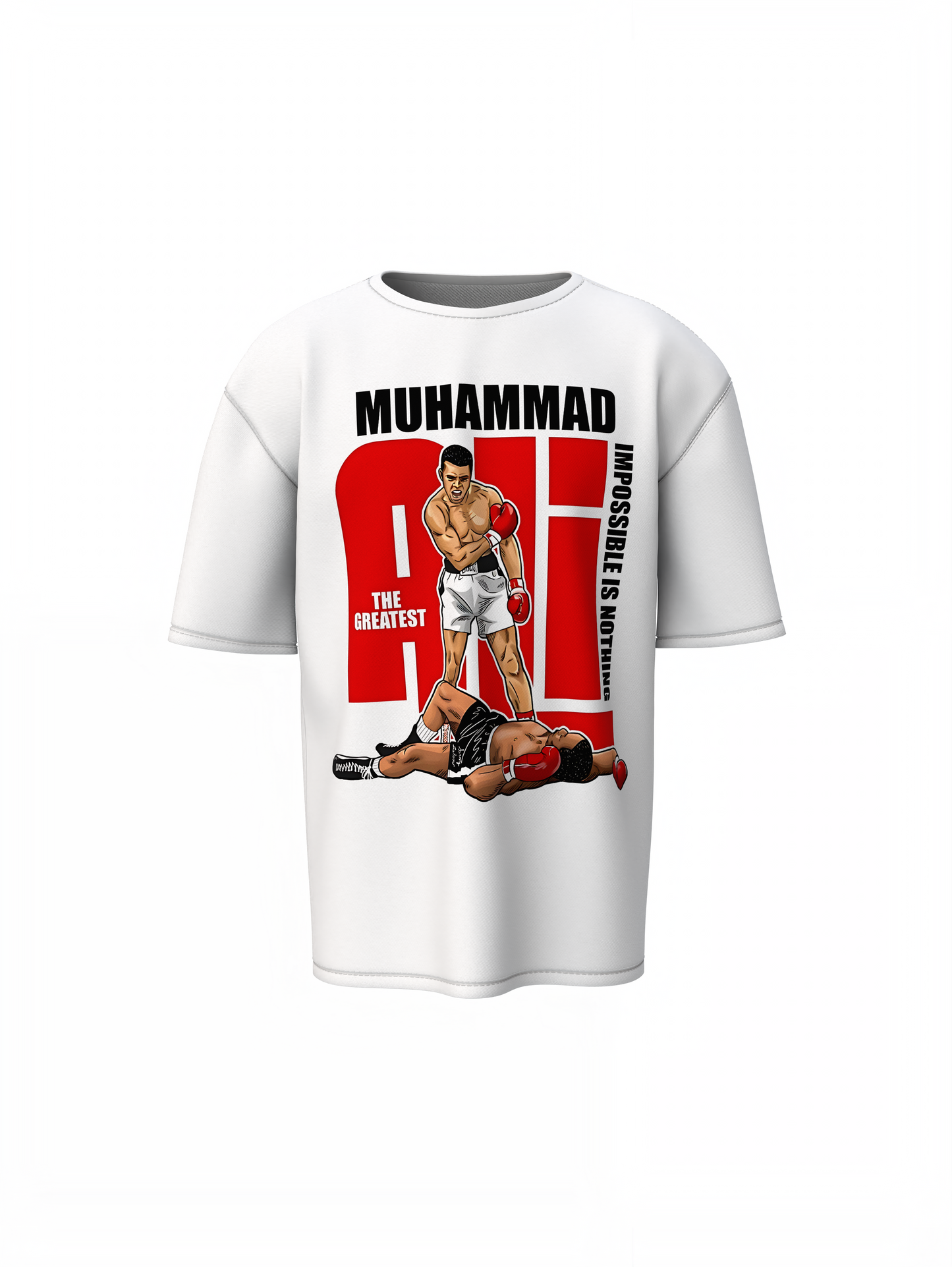 Player Muhammad Ali White Oversized T-Shirt – Bold Streetwear