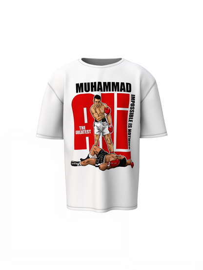 Player Muhammad Ali White Oversized T-Shirt – Bold Streetwear