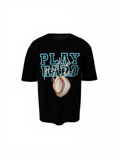 Baseball Play Hard Oversized T-Shirt