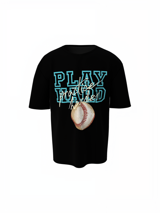 Baseball Play Hard Oversized T-Shirt