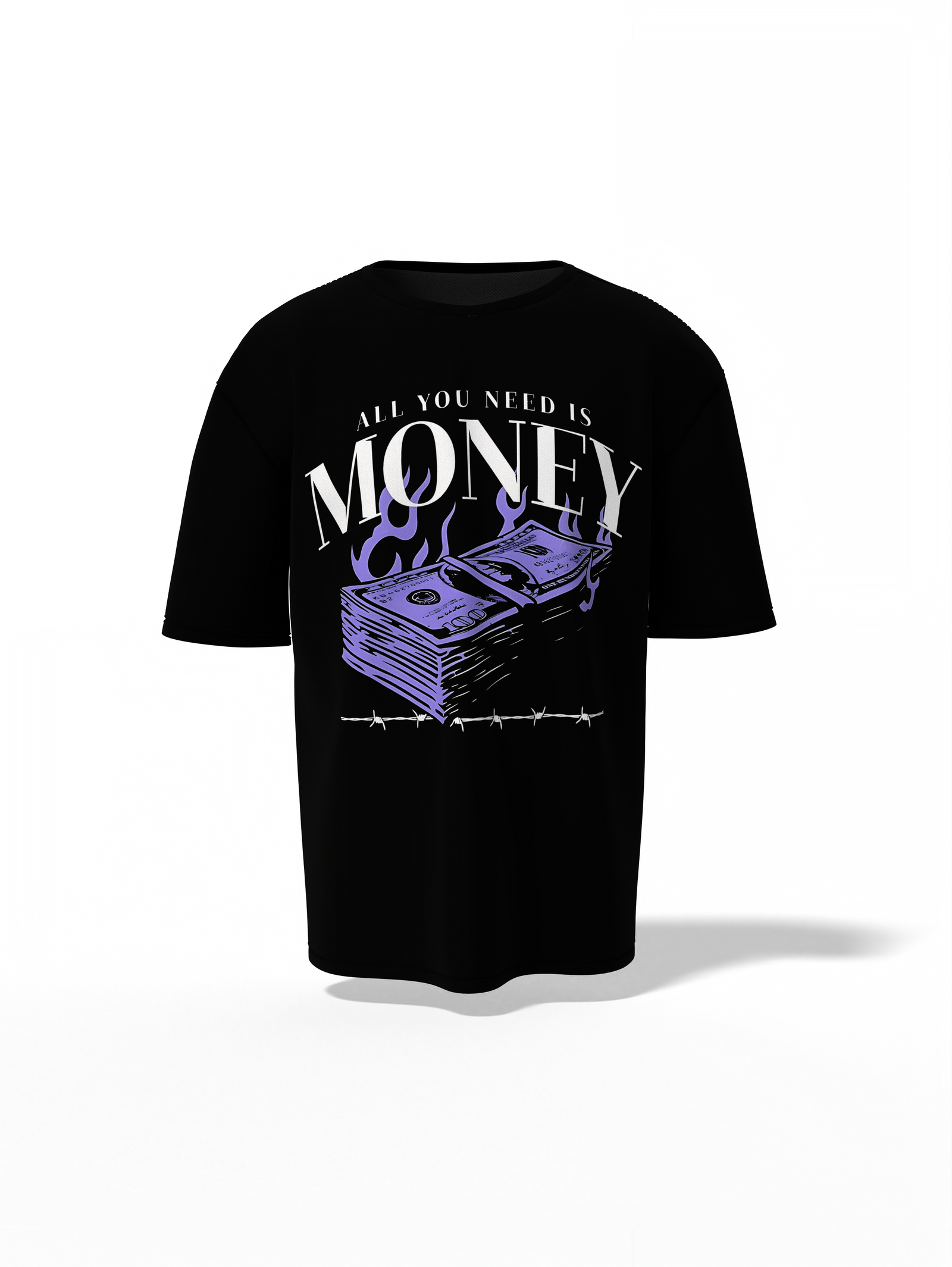 All You Need Is Money Oversized T-Shirt Trendy Graphic's