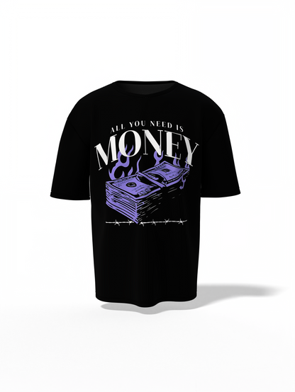 All You Need Is Money Oversized T-Shirt Trendy Graphic's