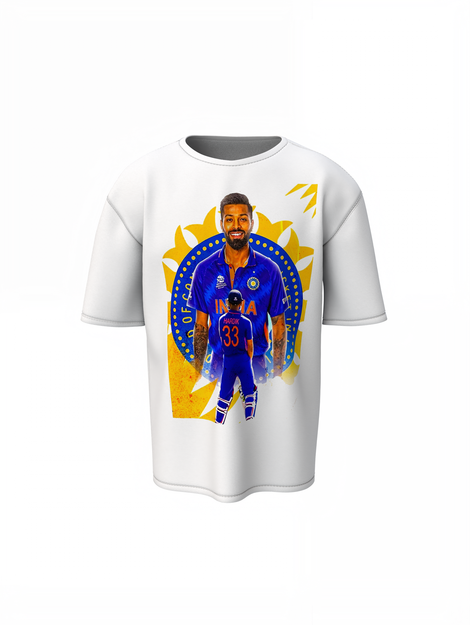 Cricketer 33 Oversized T-Shirts