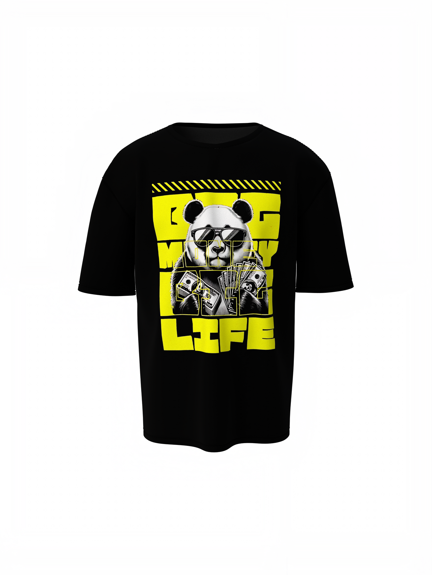 Big Life Panda Oversized T-Shirt Cute Casual Graphic Tee