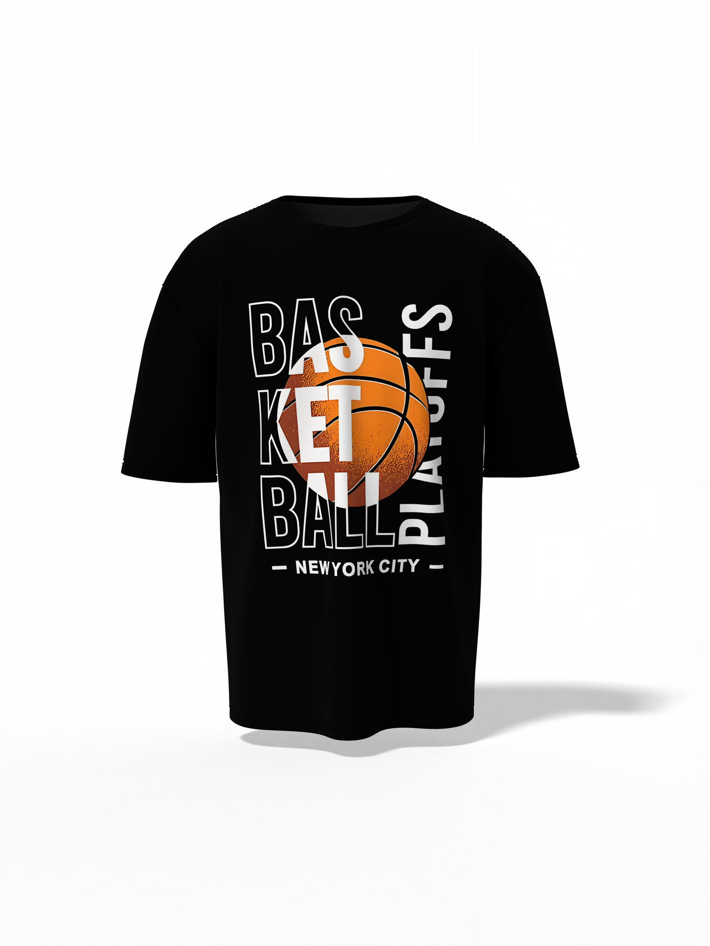 Playoff Black Oversized T-Shirt – Bold Streetwear Graphic Tee