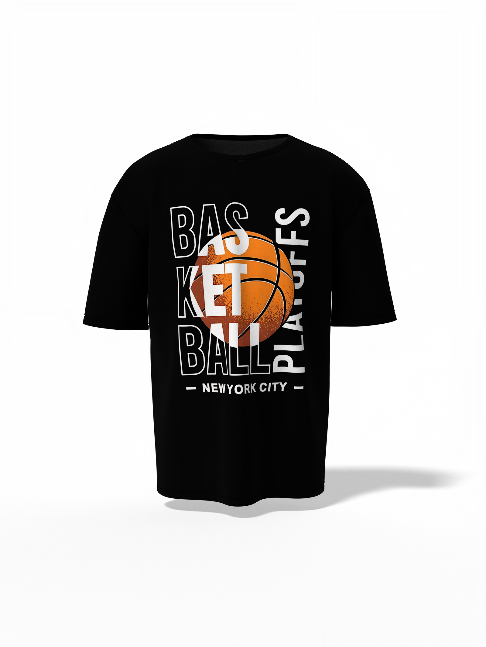 Playoff Black Oversized T-Shirt – Bold Streetwear Graphic Tee