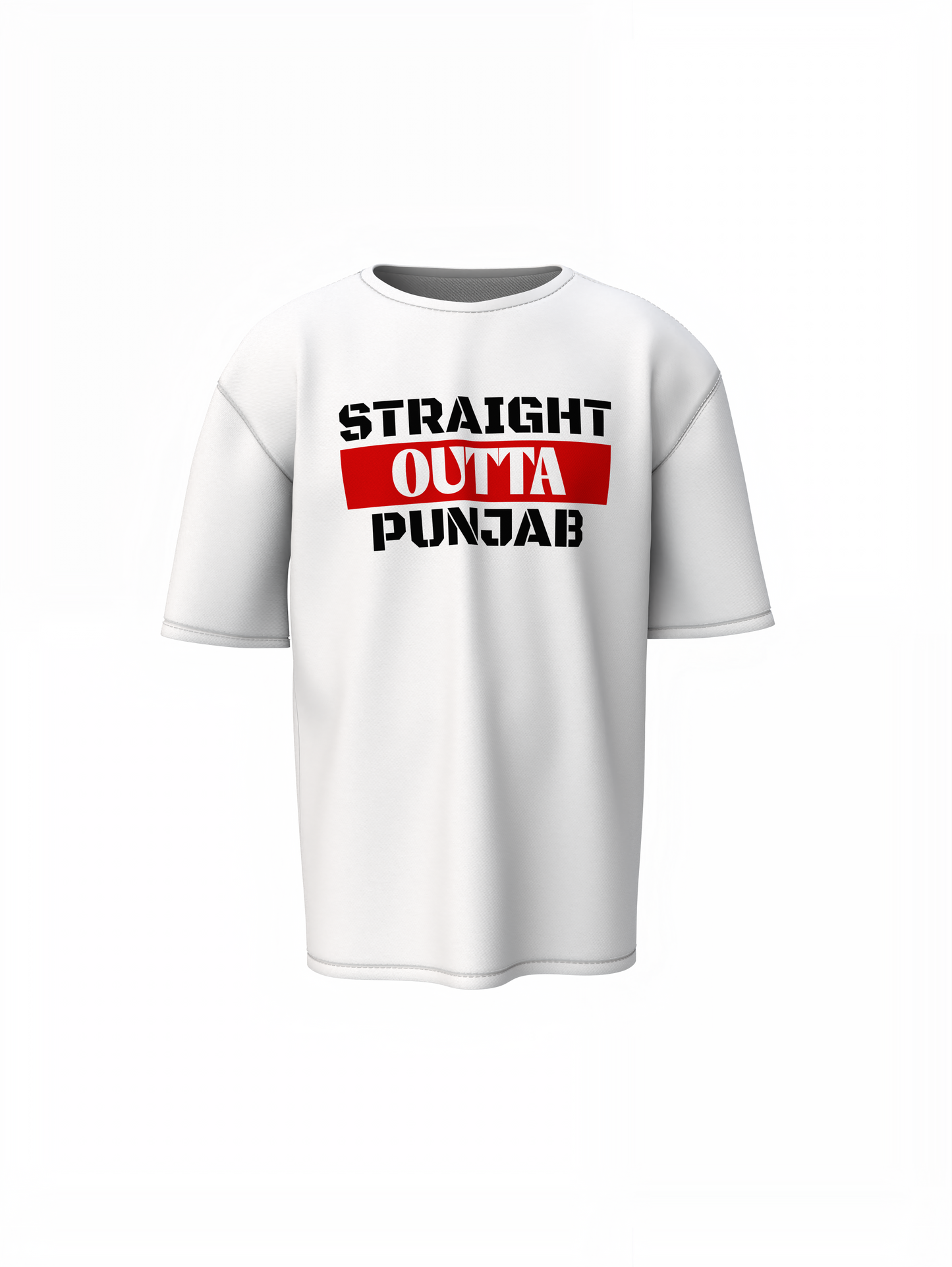 Straight Outta Punjab Oversized T-Shirt Desi Streetwear Tee