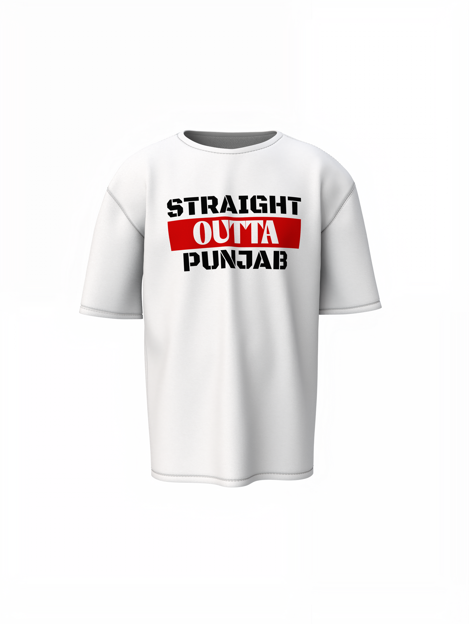 Straight Outta Punjab Oversized T-Shirt Desi Streetwear Tee