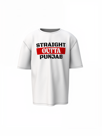 Straight Outta Punjab Oversized T-Shirt Desi Streetwear Tee