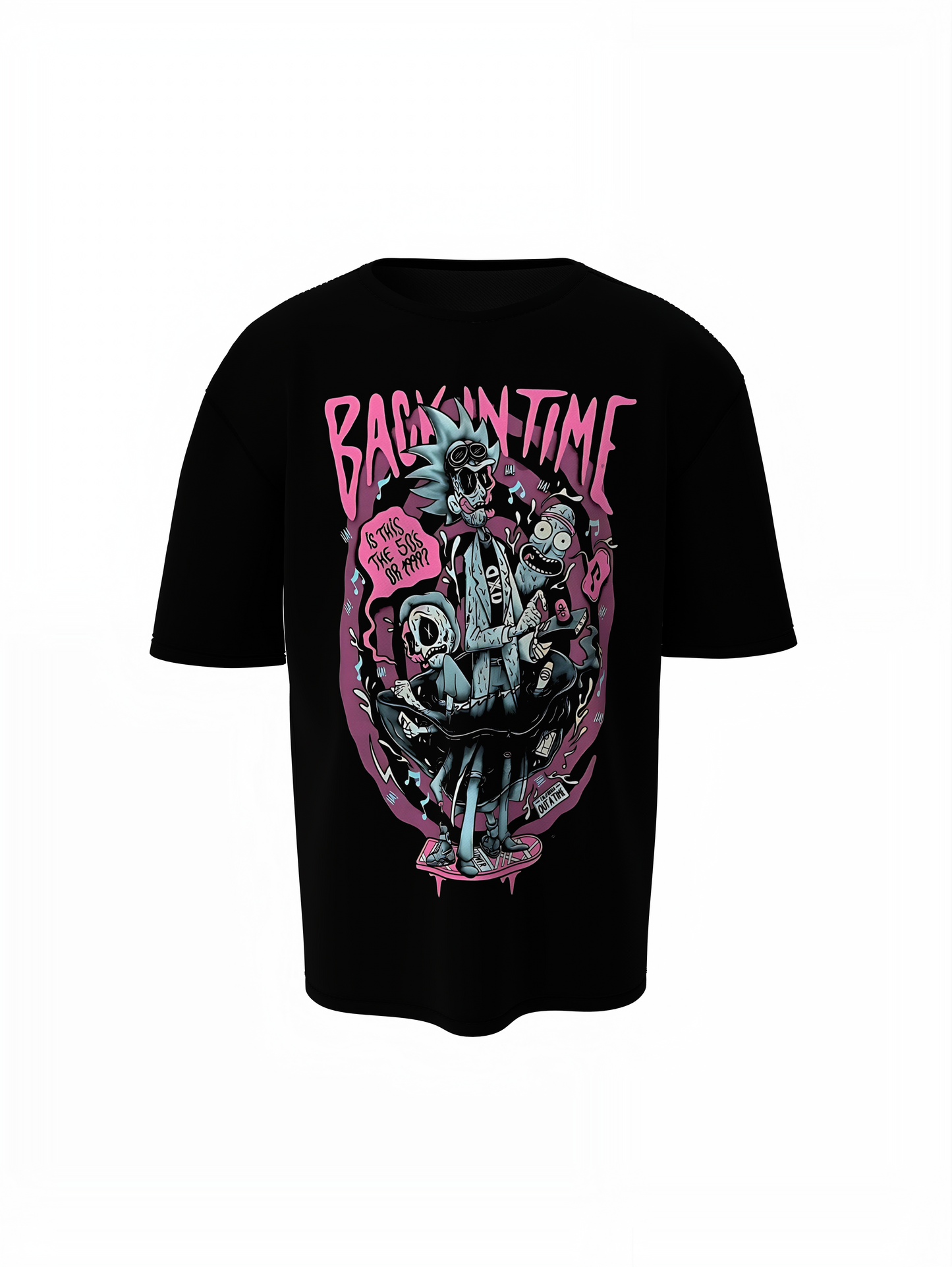 Morty Back In Time Oversized T-Shirts – Bold & Fun Design