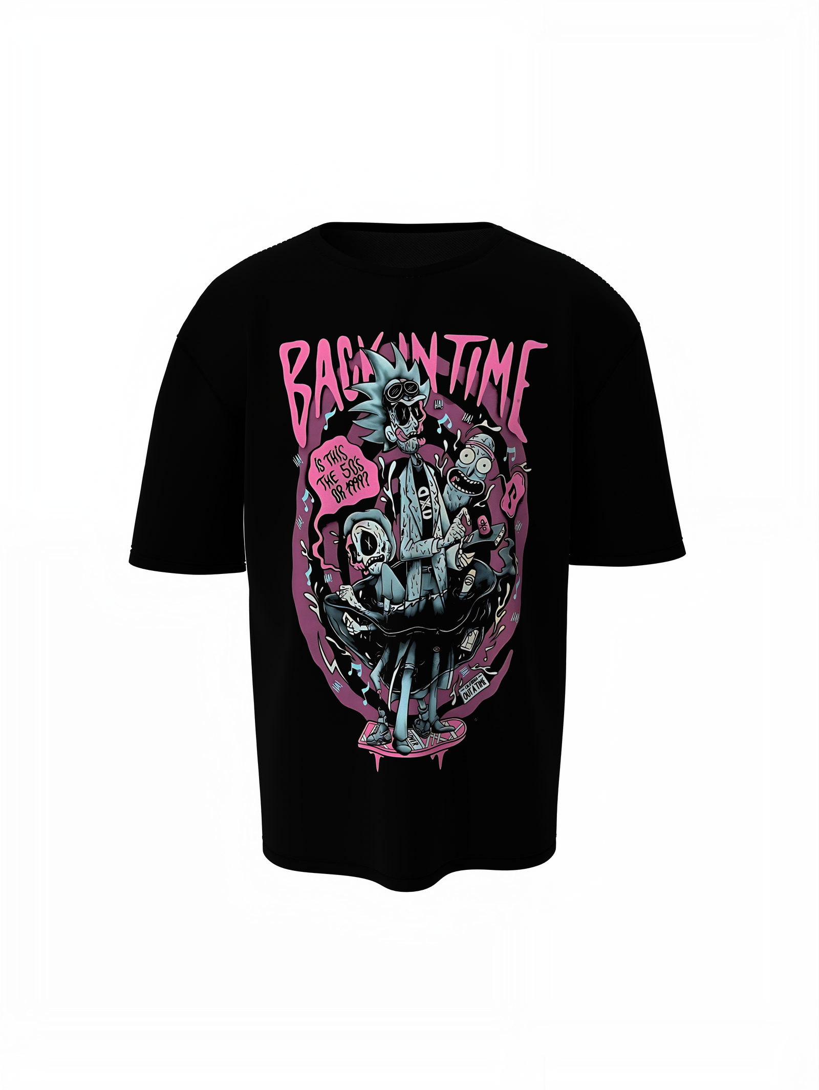 Morty Back In Time Oversized T-Shirts – Bold & Fun Design