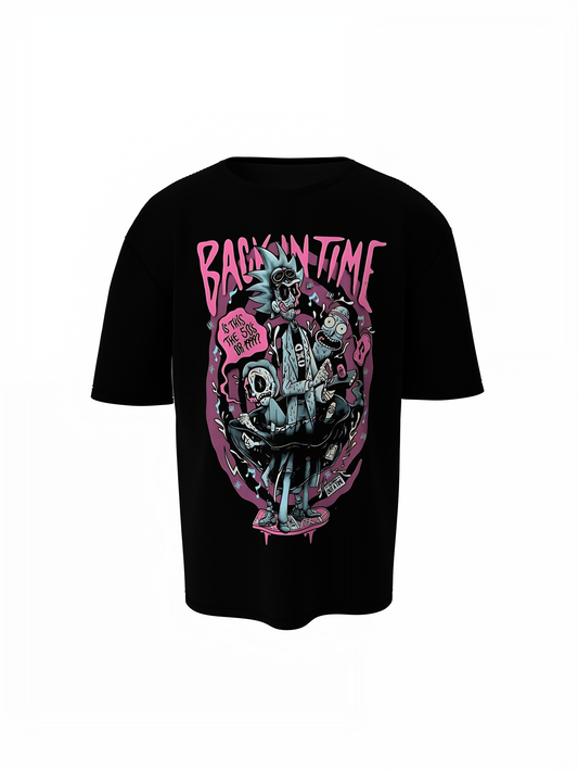Morty Back In Time Oversized T-Shirts – Bold & Fun Design