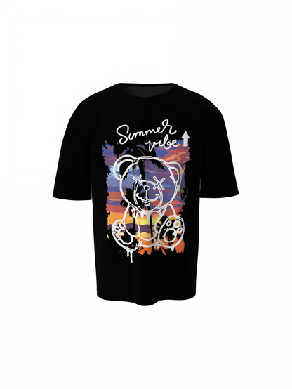 Summer Vibe Panda Oversized T-Shirt Streetwear Graphic Tee