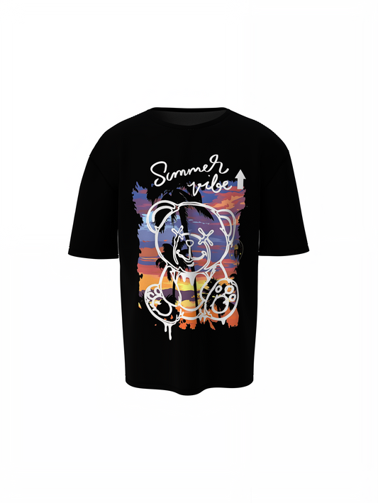 Summer Vibe Panda Oversized T-Shirt Streetwear Graphic Tee
