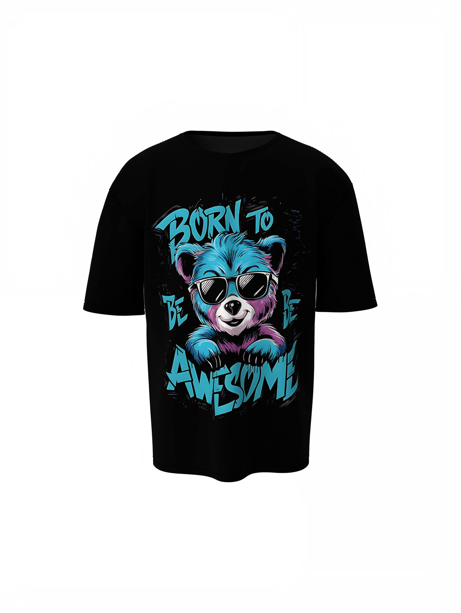 Born To Be Panda Oversized T-Shirt Playful Streetwear