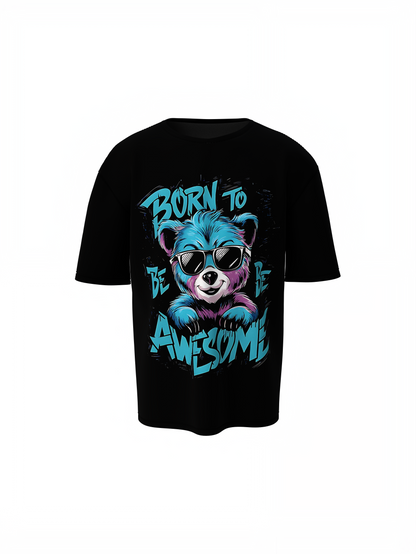 Born To Be Panda Oversized T-Shirt Playful Streetwear