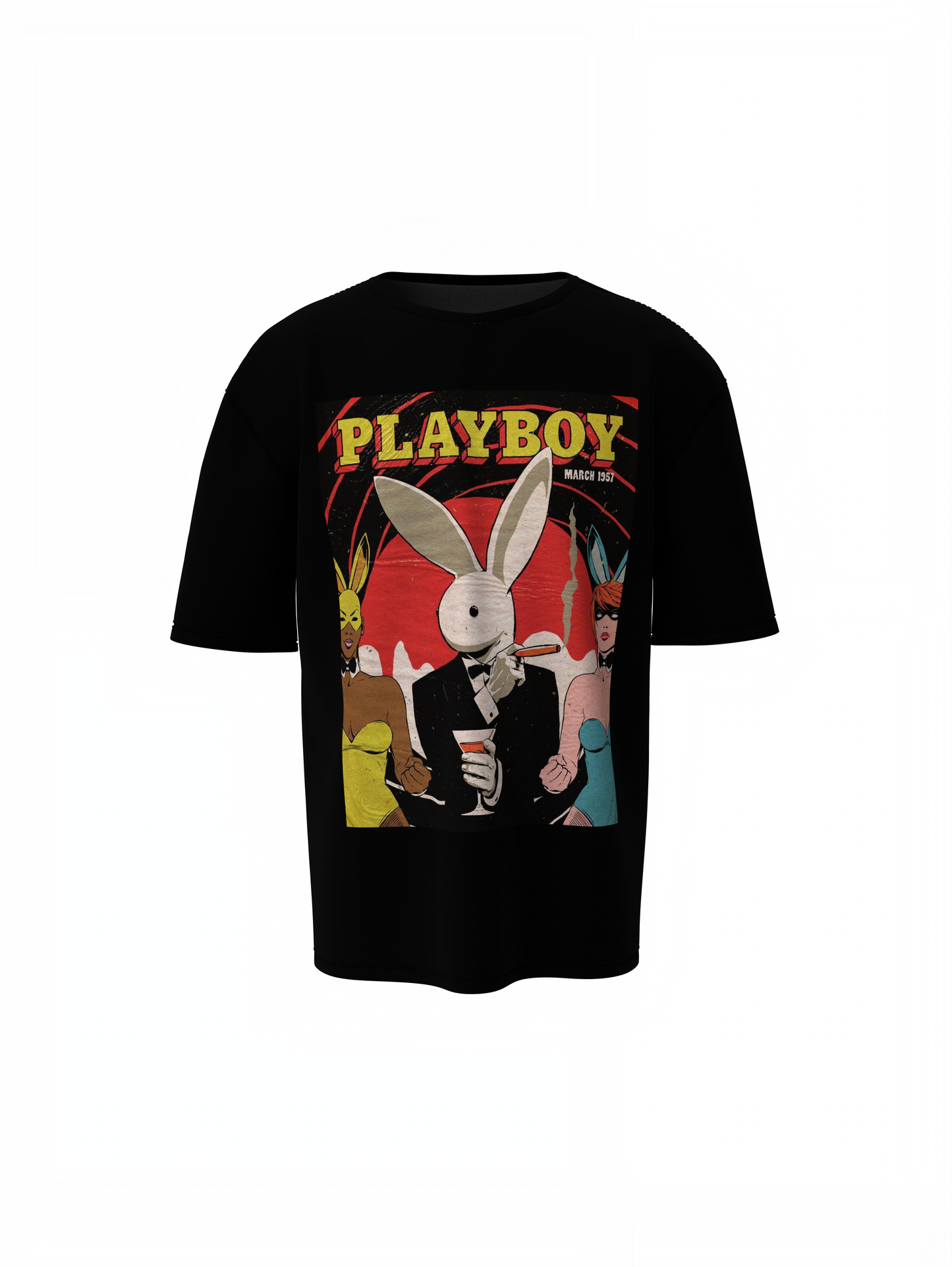 Playboy x Anti Social Oversized Black T-Shirt – Trendy Graphic