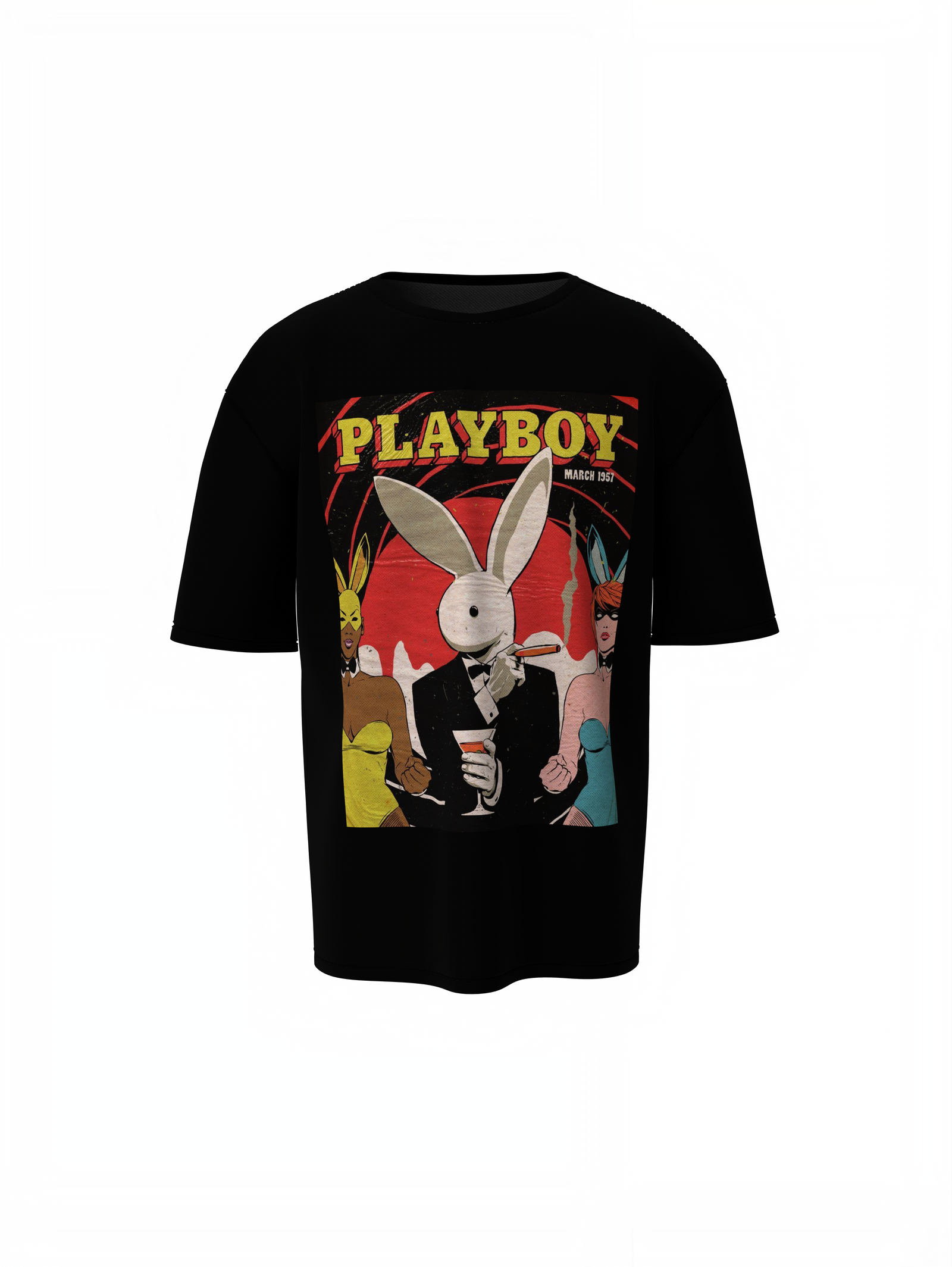 Playboy x Anti Social Oversized Black T-Shirt – Trendy Graphic