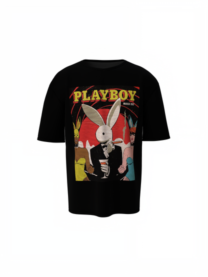 Playboy x Anti Social Oversized Black T-Shirt – Trendy Graphic