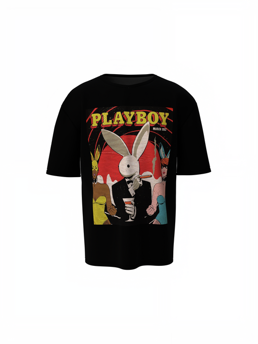 Playboy x Anti Social Oversized Black T-Shirt – Trendy Graphic
