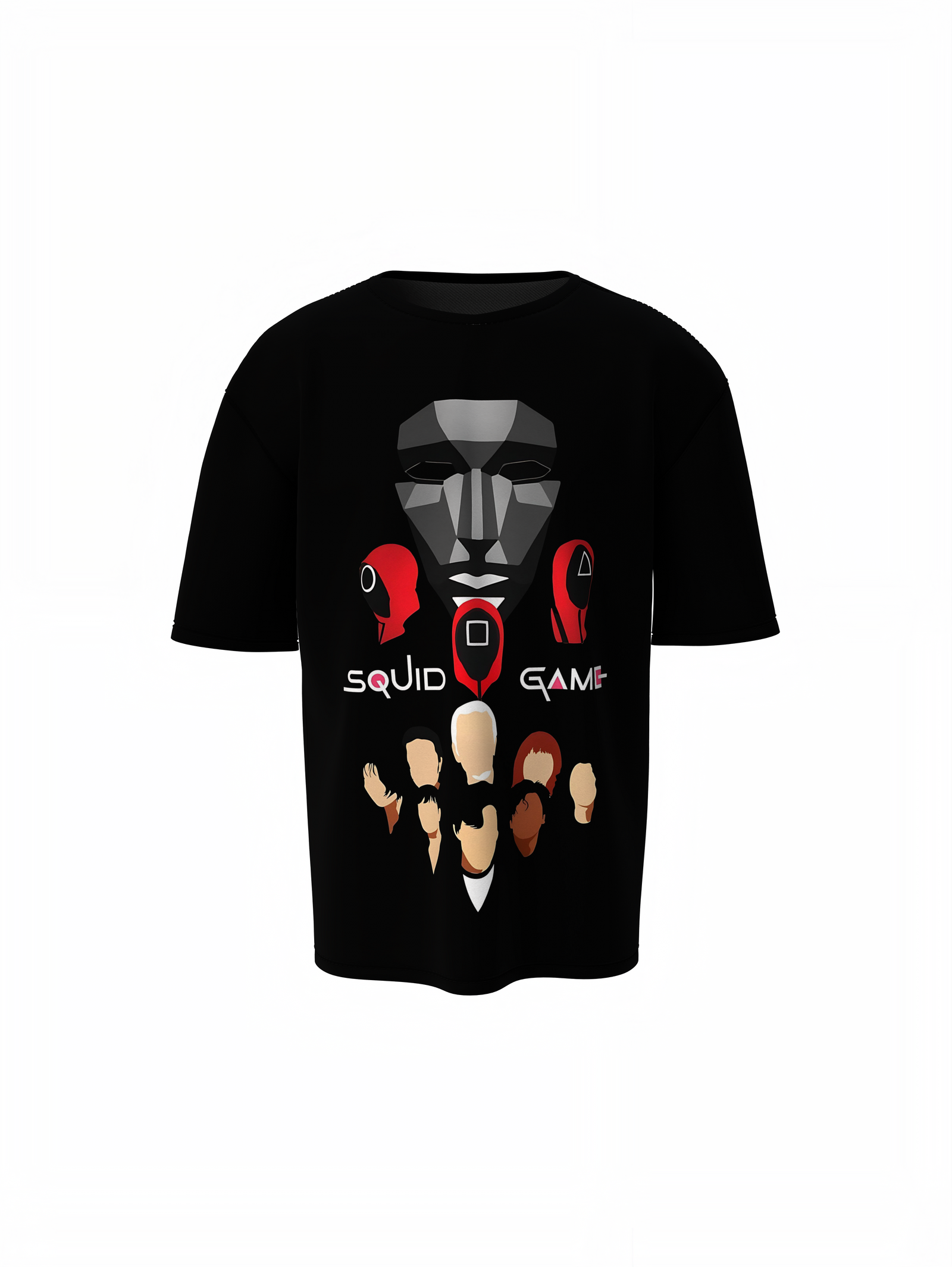 Squid Game Mask Oversized T-Shirt Bold Pop Culture Tees