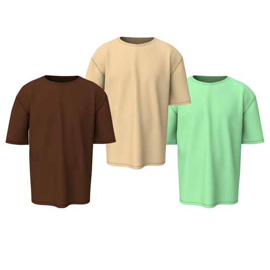 Plain Oversized T-Shirts Combo of 3