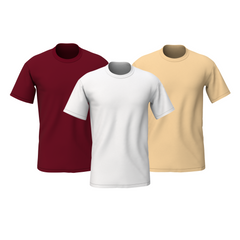 Plain Round Neck T-Shirts Combo of 3
