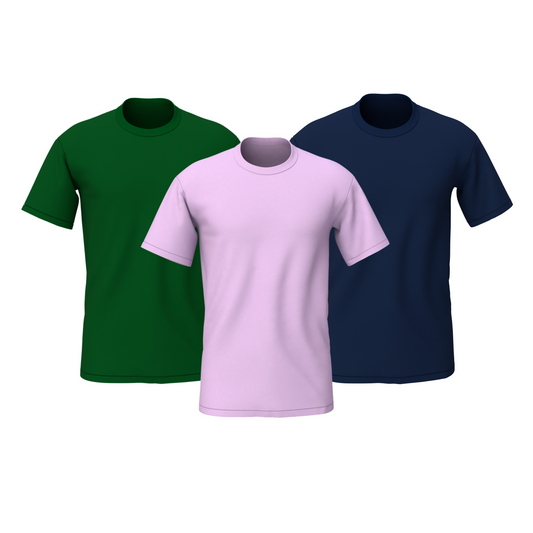 Plain Round Neck T-Shirts Combo of 3
