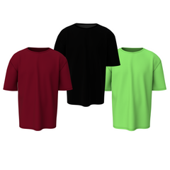 Plain Oversized T-Shirts Combo of 3