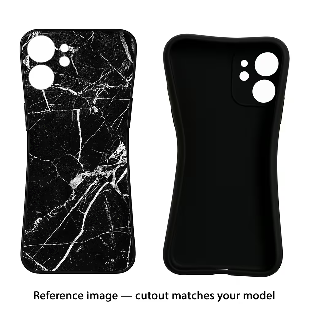 Black Marble Pattern iQOO Neo 9 Back Cover Black Soft Case - Hello Swanky