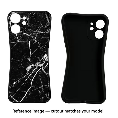 Black Marble Pattern iQOO Neo 9 Back Cover Black Soft Case - Hello Swanky