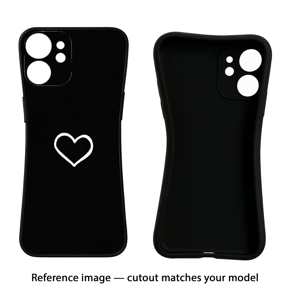 Heart iQOO Neo 7 Pro Back Cover Black Soft Case - Hello Swanky
