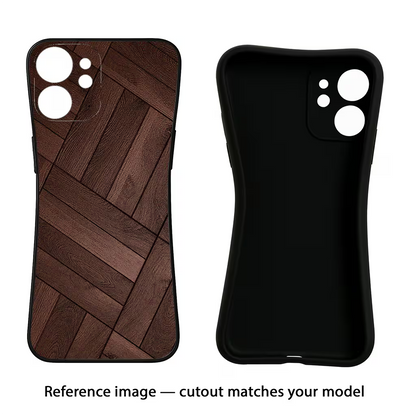 Wooden Texture Design iQOO Neo 9 Back Cover Black Soft Case - Hello Swanky